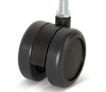 Premium furniture castor, 60mm, PU with threaded pin 10x15mm