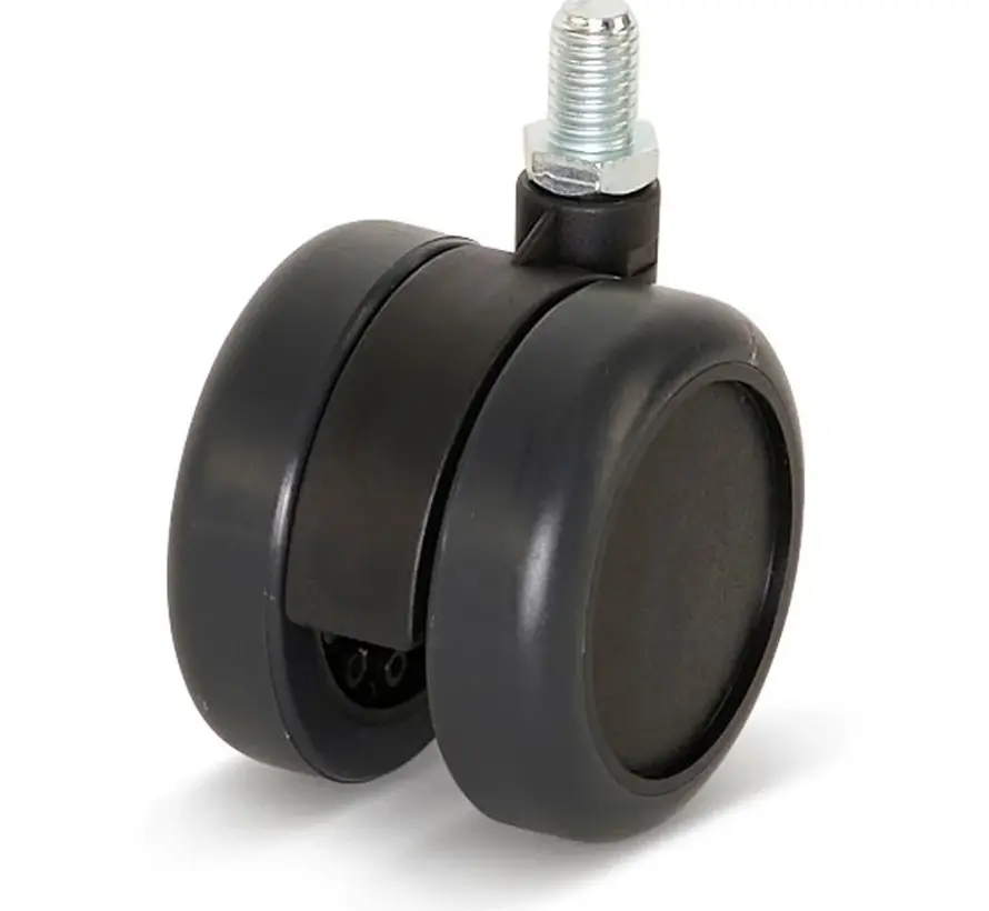 Premium furniture castor, 60mm, PU with threaded pin 10x15mm