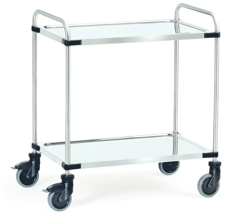 Fetra stainless steel serving trolley loading surface 800 x 500 mm - 80kg per shelf