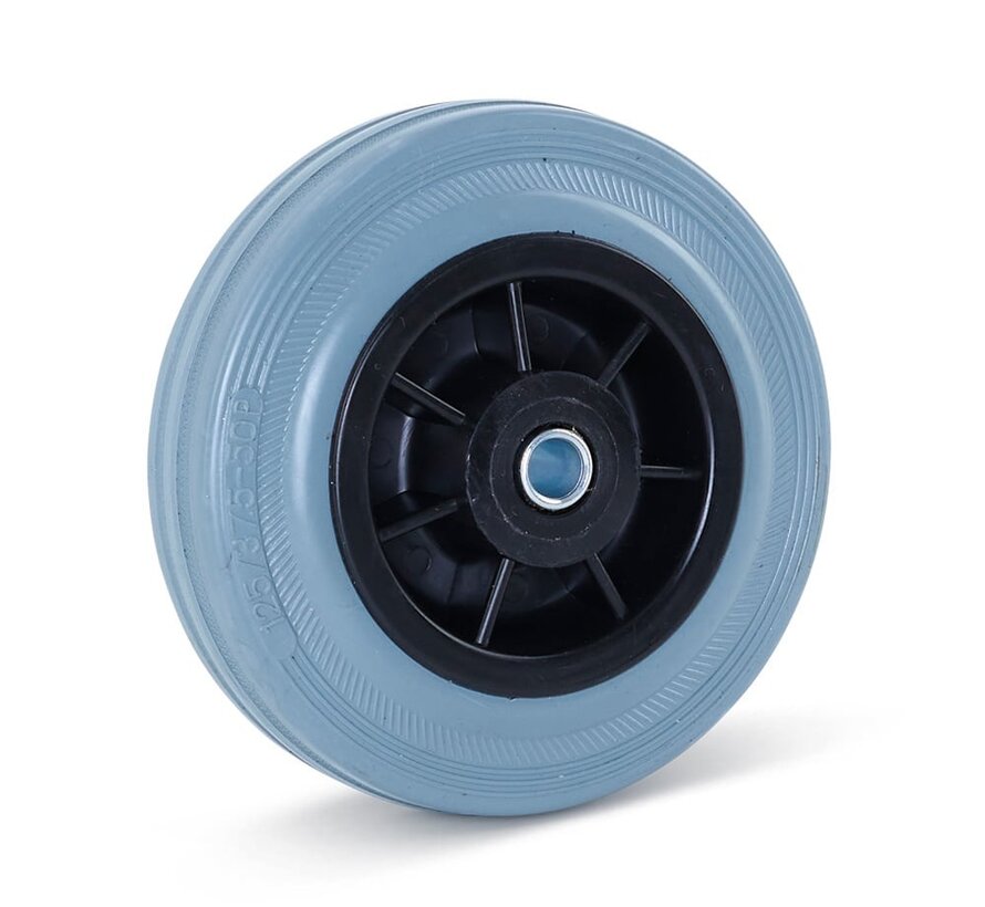 Grey Rubber Wheel 125mm - 120kg - Non-Striping