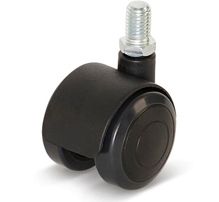 Premium furniture castor, with cap, 40mm, PU with threaded pin 8x15mm