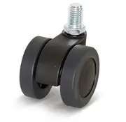 Premium furniture castor, 42mm, PU with threaded pin 8x15mm