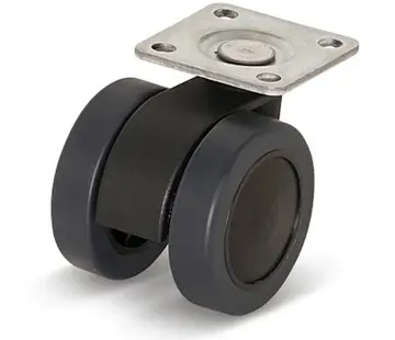 Premium furniture castor, 42mm, PU with top plate 36.5x36.5mm