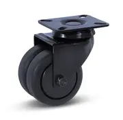 MESO Black double swivel castor with top plate - 75mm - 150kg