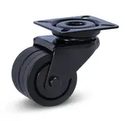 MESO Black double swivel castor with top plate - 50mm - 90kg