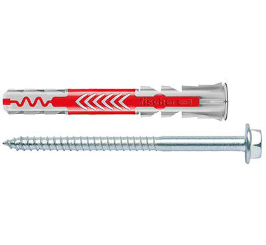 Fischer - DuoPower S - Universal plug - 10 x 80mm - Screws included (10 pieces)