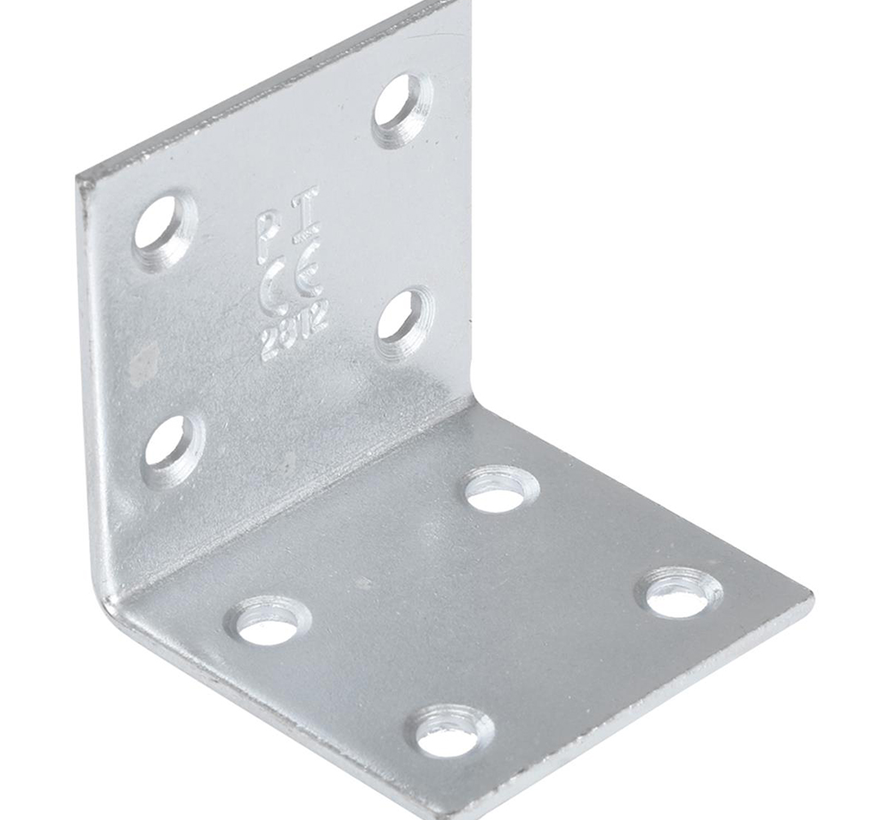 L bracket/L bracket without screws - 40x40mm - Galvanised (6 pieces)