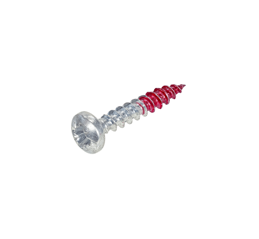 Rotadrill - Uni screws - Pozidrive 2 Cylindrical head - 4 x 16mm - Solid thread - Zinc-plated (200 pieces)