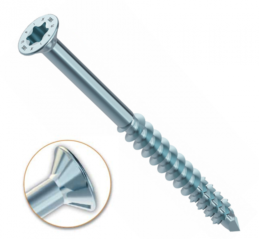 Heco-UFIX MDF Screws - Torx 20 Zinc-plated - 4x 60mm - Part thread (200 pieces)