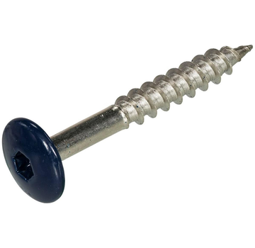 Screws for mounting Trespa panels - Torx 20 - 4.8x38mm - stainless steel - Partial thread - Steel blue RAL 5011 (100 pieces)