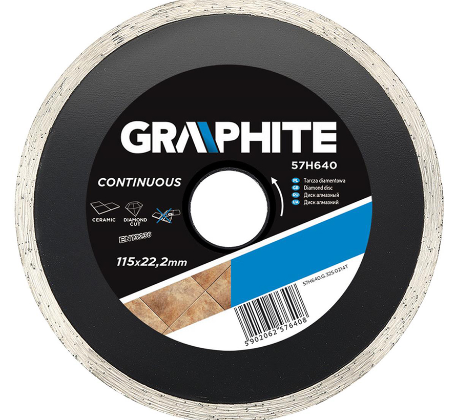 Graphite - Continuous - Diamond wheel - 115x22.2x6.0x2.1mm