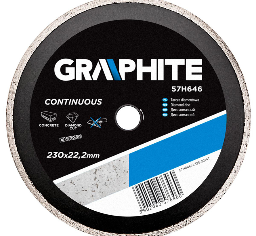 Graphite - Continuous - Diamond wheel - 230x22.2x6.0x2.7mm