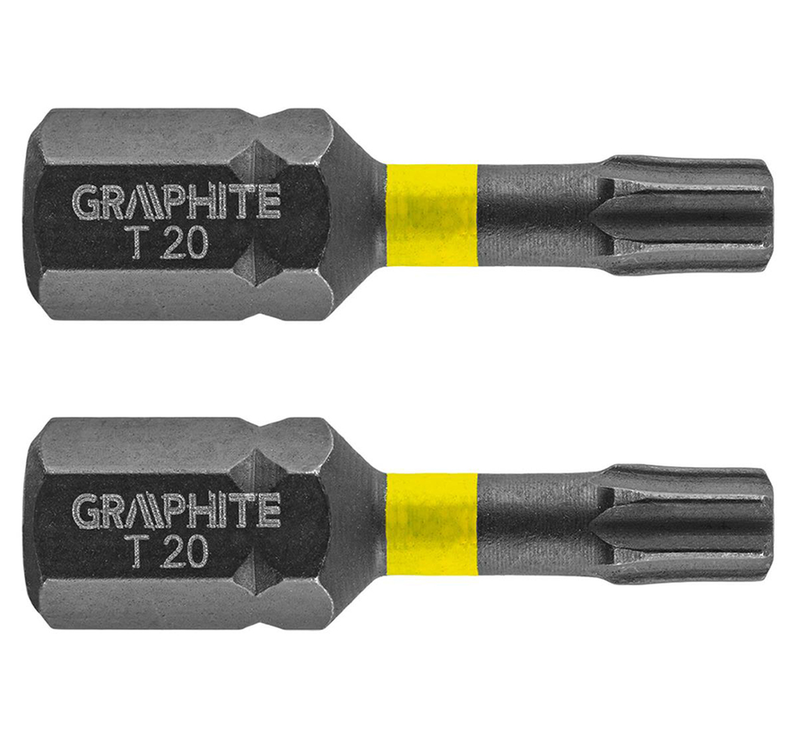 Graphite - IMPACT - Screw bit box - TX20 - 25mm (20 pieces)