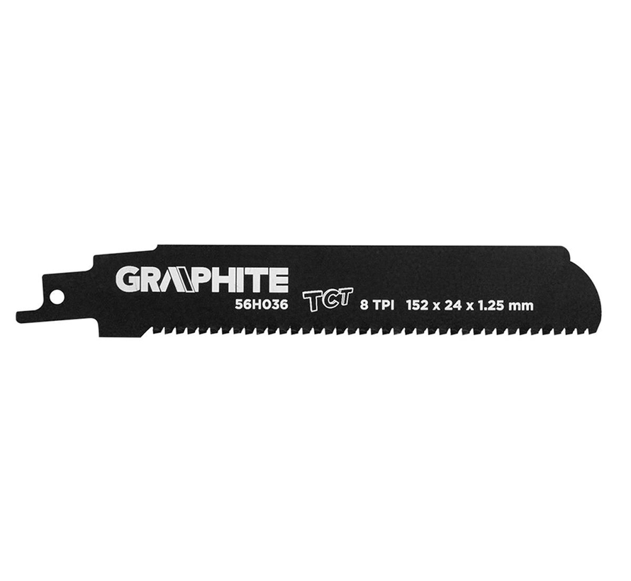 Graphite - Reciprocating saw blades - 8 TPI - 152x24x1.25mm (2 pieces)