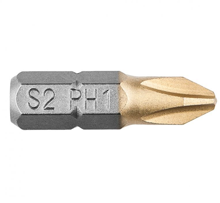 Graphite - Screw bits - 1/4" PH1 - 25mm - TIN (2 pieces)