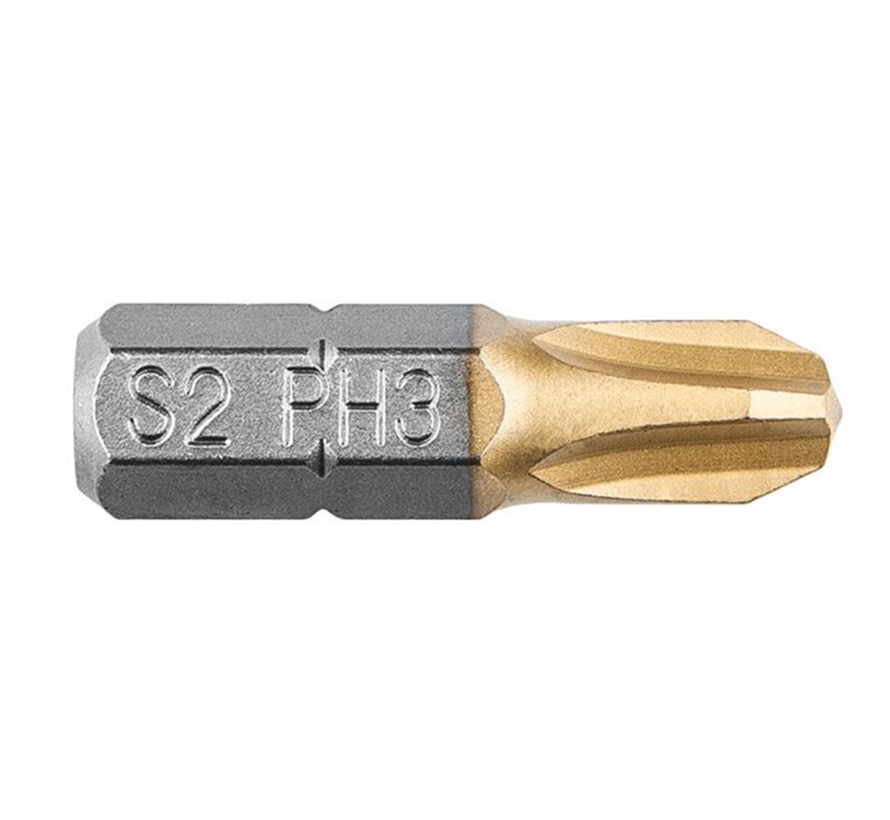 Graphite - Screw bits - 1/4" PH3 - 25mm - TIN (2 pieces)