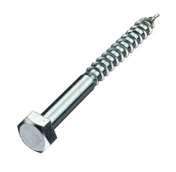 Wood threaded bolts - DIN571 Hexagon - M7 x 50mm - Zinc-plated (100 pieces)