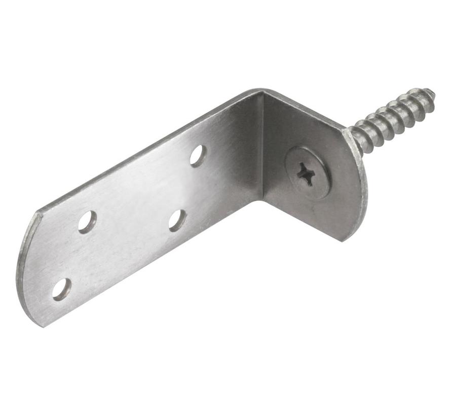 L bracket/L bracket with screw raised - stainless steel (4 pieces)