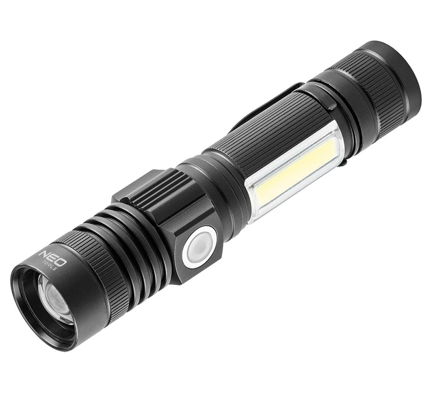 Neo - Flashlight - 2 in 1, CREE T6 + COB LED on Battery