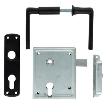 Starx Gate lock - With hardware - Cast iron - Black ( 1 piece)