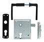 Gate lock - With hardware - Cast iron - Black ( 1 piece)