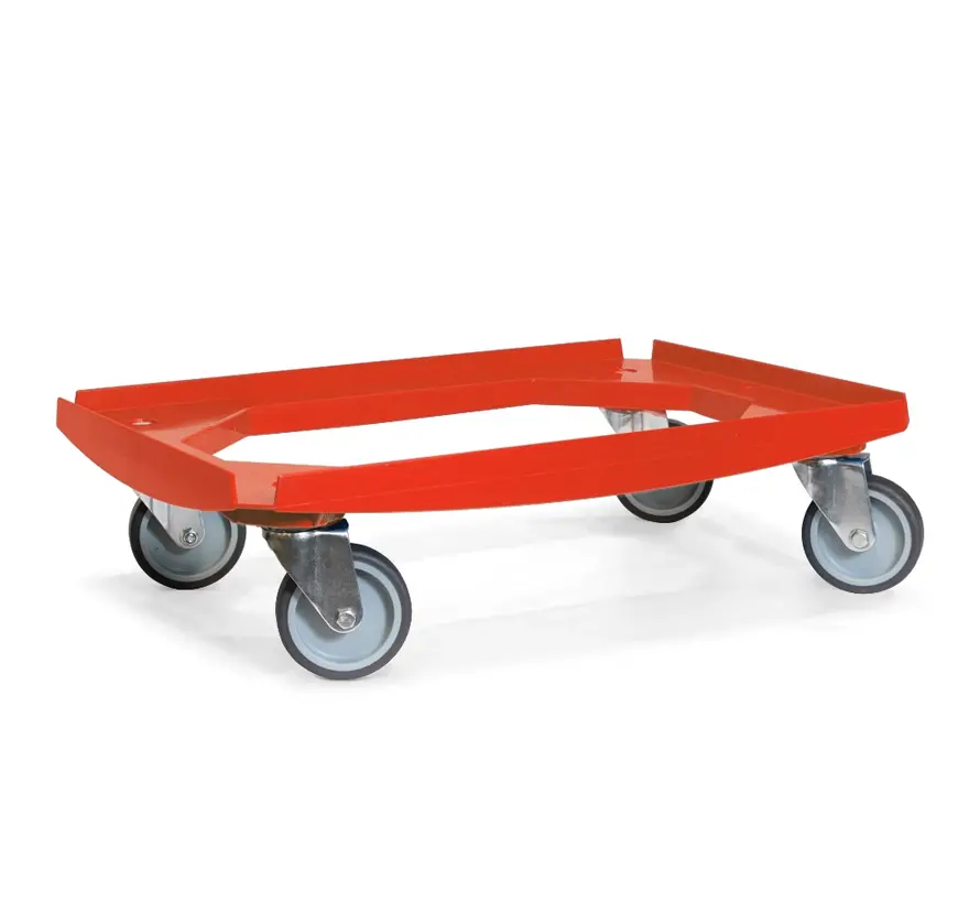 MESO - Dollys - Roller platform ABS - Red - Loading surface 600 x 400mm - 4 TPR swivel castors - 100mm - 250kg