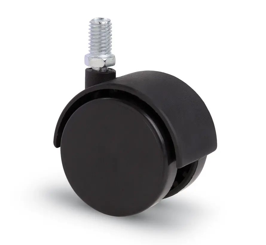 Furniture wheel with cap 40mm Nylon double hard bolt M8