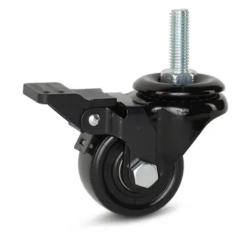 MESO Black nylon swivel castor braked with thread - 50mm - 150kg