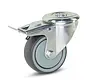 Devices swivel castor braked with central hole - 80mm - 80kg