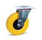 Swivel castor Anti-leak tyre - Large plate - Plastic rim - 260mm - 75kg
