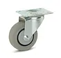 Grey Rubber caster with top plate - 100mm - 150kg