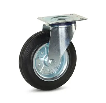 MESO Rubber swivel castor with top plate - 200mm - 205kg C