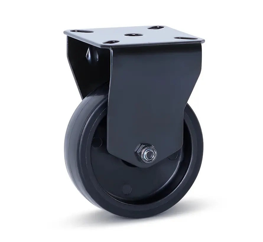 Furniture fixed castor black - 75mm - 60kg