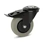 Grey Rubber castor black housing braked with central hole - 100mm - 150kg