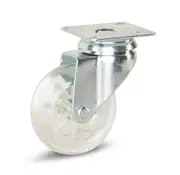 MESO Transparent Furniture castor with top plate - 75mm - 100kg