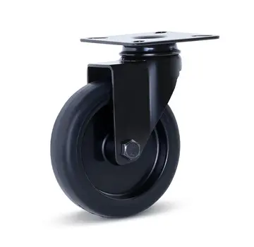 MESO Furniture swivel castor black with top plate - 100mm - 90kg