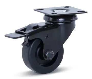 MESO Furniture swivel castor black braked with top plate - 50mm - 40kg