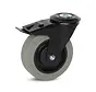 Grey Rubber castor black housing braked with central hole - 125mm - 180kg