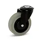 Grey Rubber caster black housing with central hole - 125mm - 180kg
