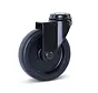 Furniture swivel castor black with central hole - 100mm - 90kg