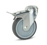 MESO Furniture swivel castor braked 100mm - Central hole - 90kg