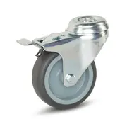 MESO Furniture swivel castor braked with central hole - 75mm - 60kg
