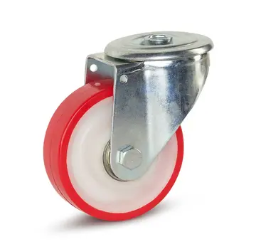 MESO PU swivel castor with central hole - 125mm - 270kg