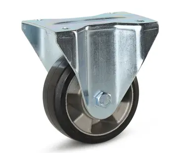 MESO Black elastic rubber fixed castor - 125mm - 300kg