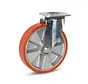 PU heavy duty swivel castor with top plate - 250mm - 800kg
