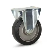 MESO Black elastic rubber fixed castor - 125mm - 300kg