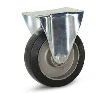 MESO Black elastic rubber fixed castor - 125mm - 300kg
