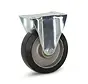 Black elastic rubber fixed castor - 125mm - 300kg