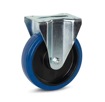 MESO Blue elastic rubber fixed castor 200mm - 350kg