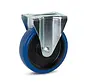 Blue elastic rubber fixed castor 200mm - 350kg